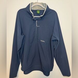 Cabela's Navy Blue Quarter Zip Stretch Pullover